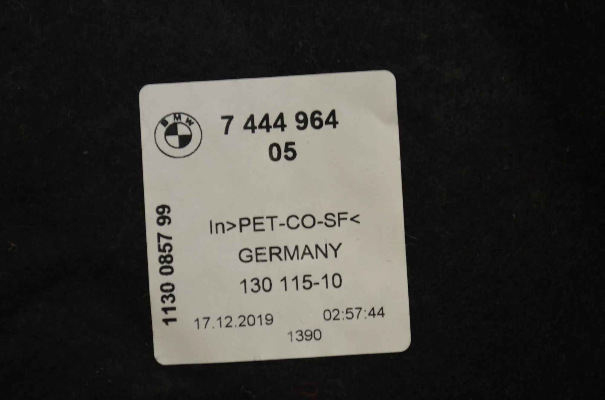 Sound Insulation – OEM 7448810 · BMW 1 (F40) (2019 - -) (F40)118i 2020 – 13