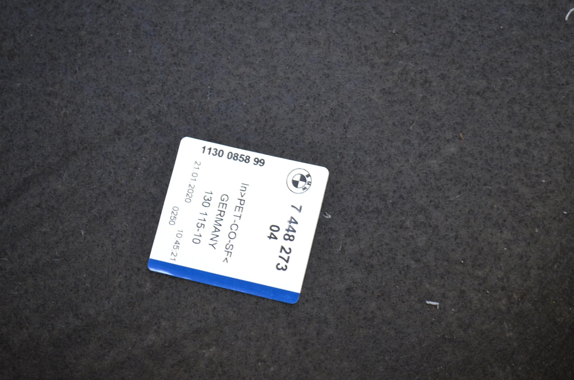 Sound Insulation – OEM 7448810 · BMW 1 (F40) (2019 - -) (F40)118i 2020 – 11
