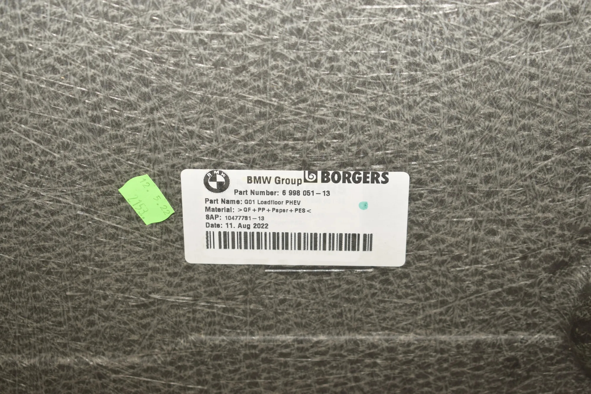 Trunk Boot Carpet – OEM 6998051 · BMW X3 (G01, F97) (2017 - -) xDrive 30 e Plug-in-Hybrid 2022 – 5