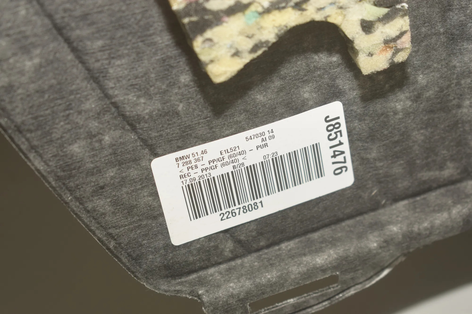 Rear Parcel Shelf – OEM 7288367 · BMW 3 (F30, F80) 318 d 2013 – 4