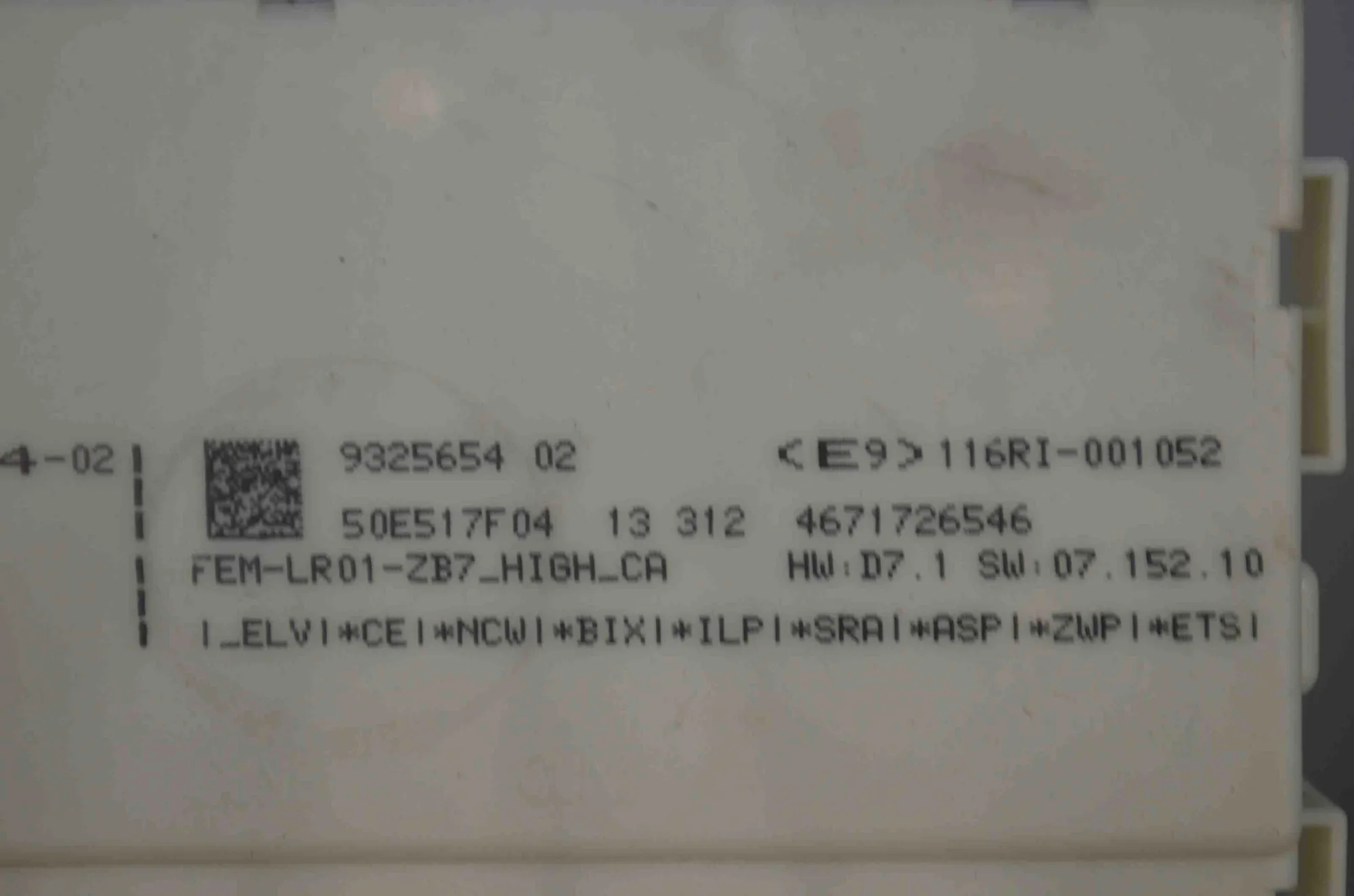 Engine Ignition ECU Set – OEM 9325654 · BMW 3 Gran Turismo (F34) 320 d xDrive 2013 – 6
