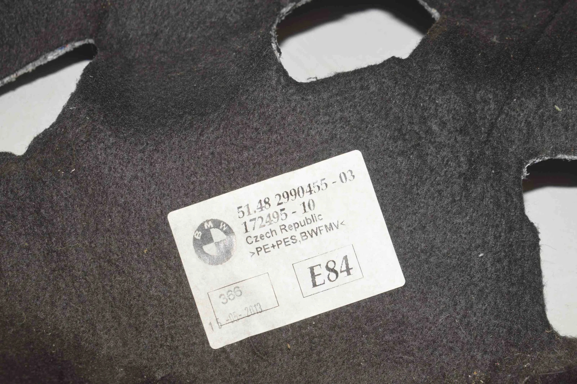 Sound Insulation – OEM 2990464 · BMW X1 (E84) sDrive 20 i 2013 – 9