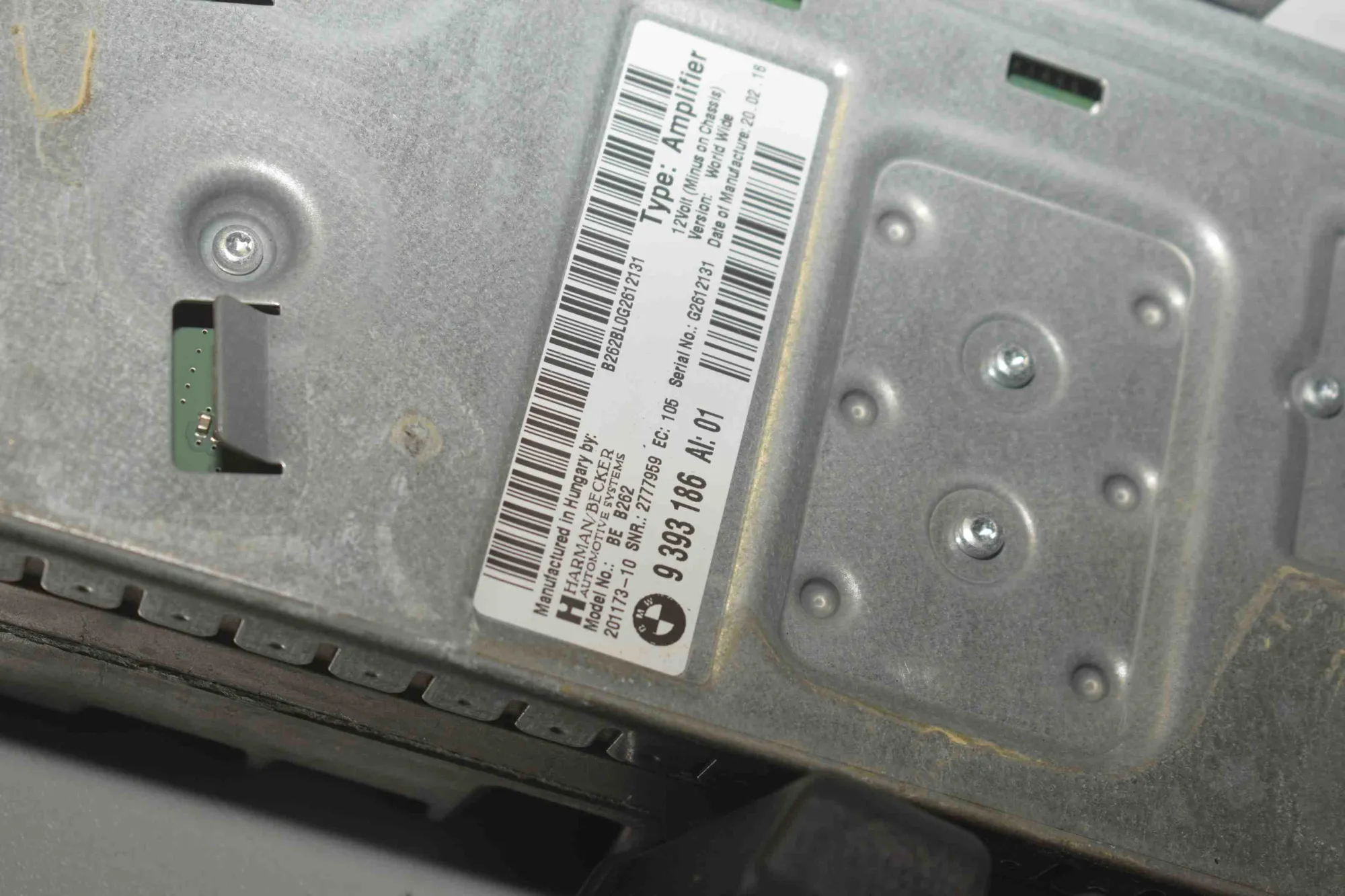 Sound Audio System Set – OEM 9393186 · BMW 3 Touring (F31) 330 d 2016 – 7