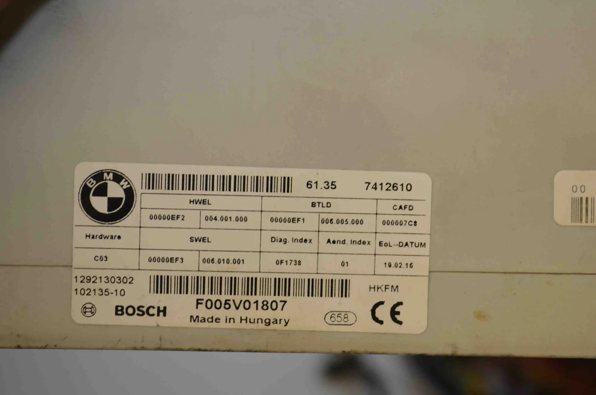 Other Control Units – OEM 7412610 · BMW 3 Touring (F31) 330 d 2016 – 5