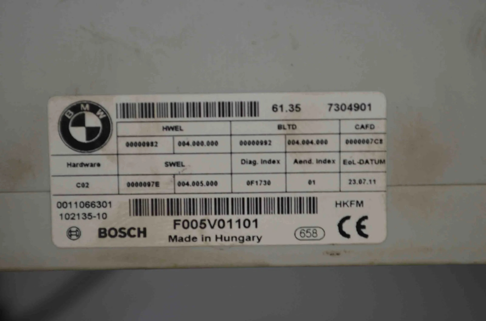 Other Control Units – OEM 61319162643 · BMW 5 Touring (F11) 535 d 2011 – 8