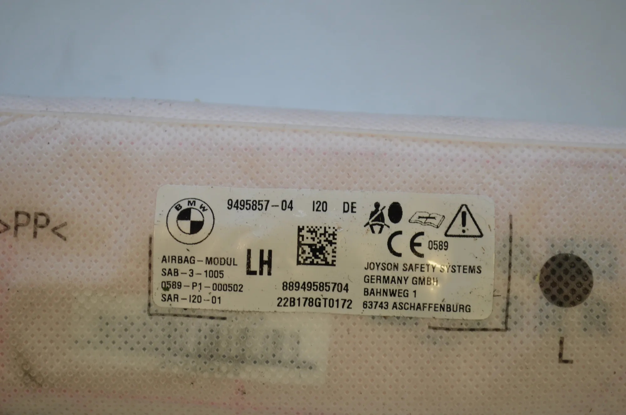Seat Safety Bag SRS – OEM 9495857 · BMW iX (I20) (2021 - -) xDrive 40 2021 – 4