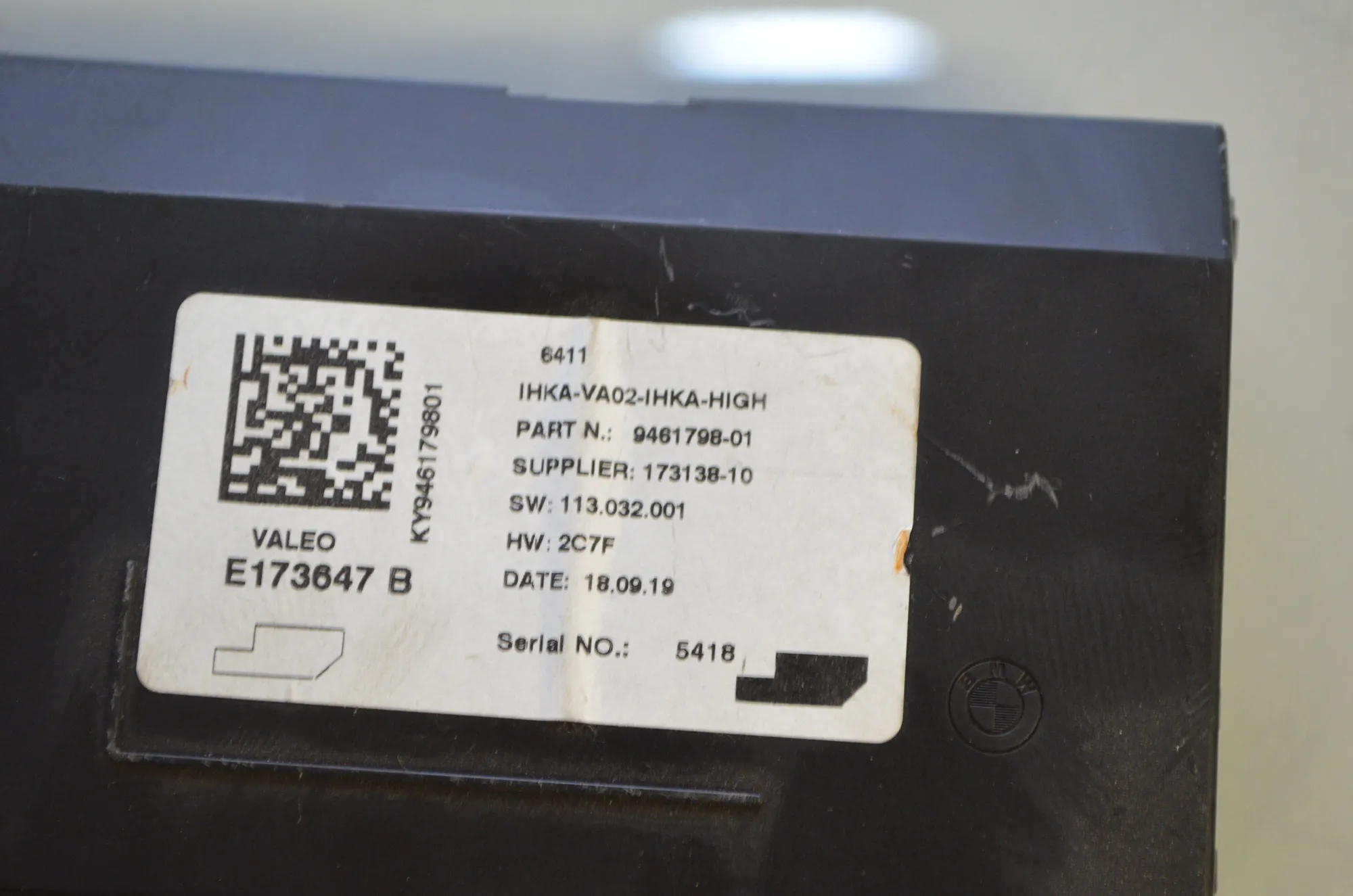 Climate Control Unit – OEM 9461798 · BMW i3 (I01) Electric 2019 – 4