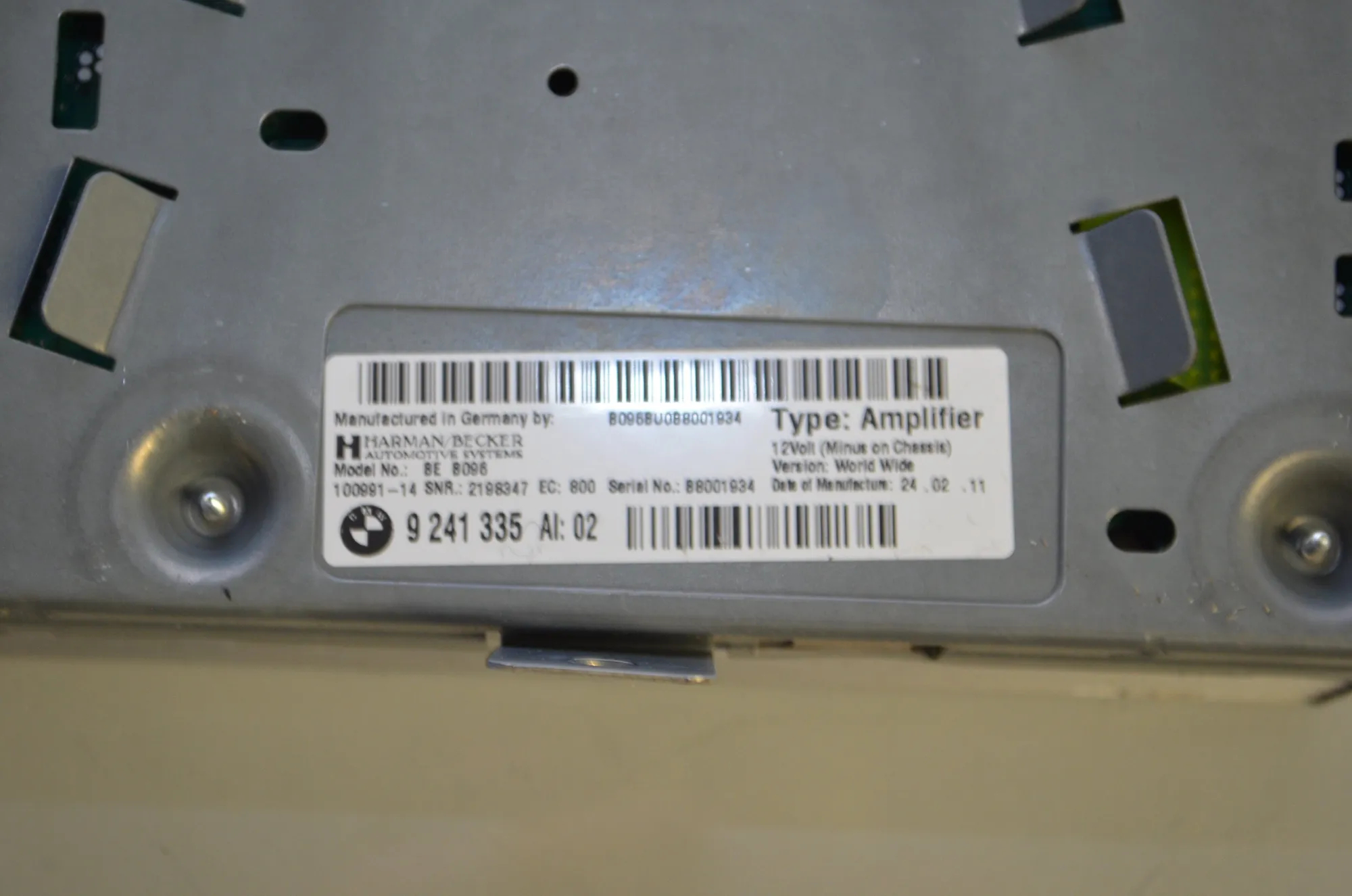 Sound Audio System Set – OEM 65139169685 · BMW 5 Touring (F11) 530 d xDrive 2011 – 16