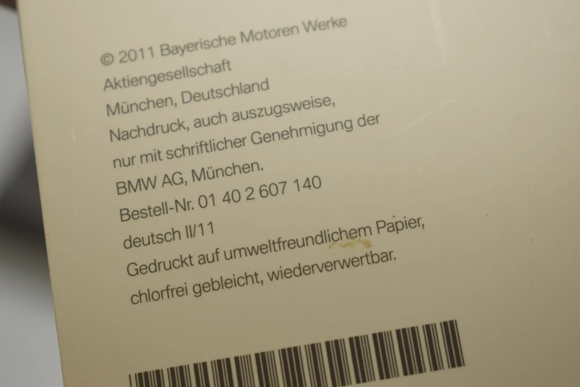 Manual Service Book – OEM 2606447 · BMW 5 (F10) 530 d xDrive 2011 – 6
