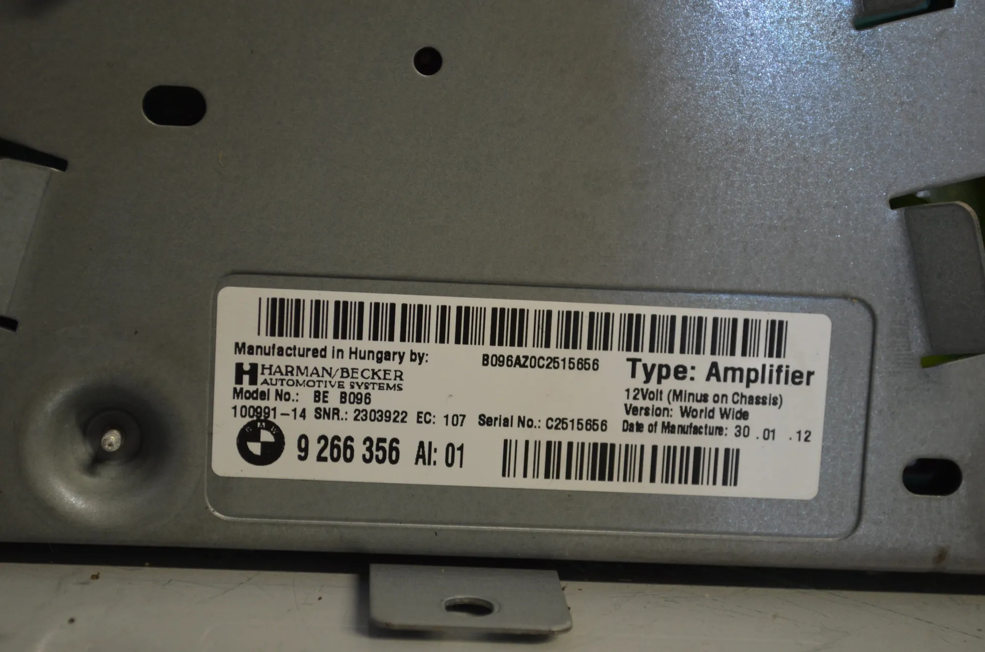 Sound Audio System Set – OEM 65129266356 · BMW 5 Touring (F11) 535 i xDrive 2012 – 10