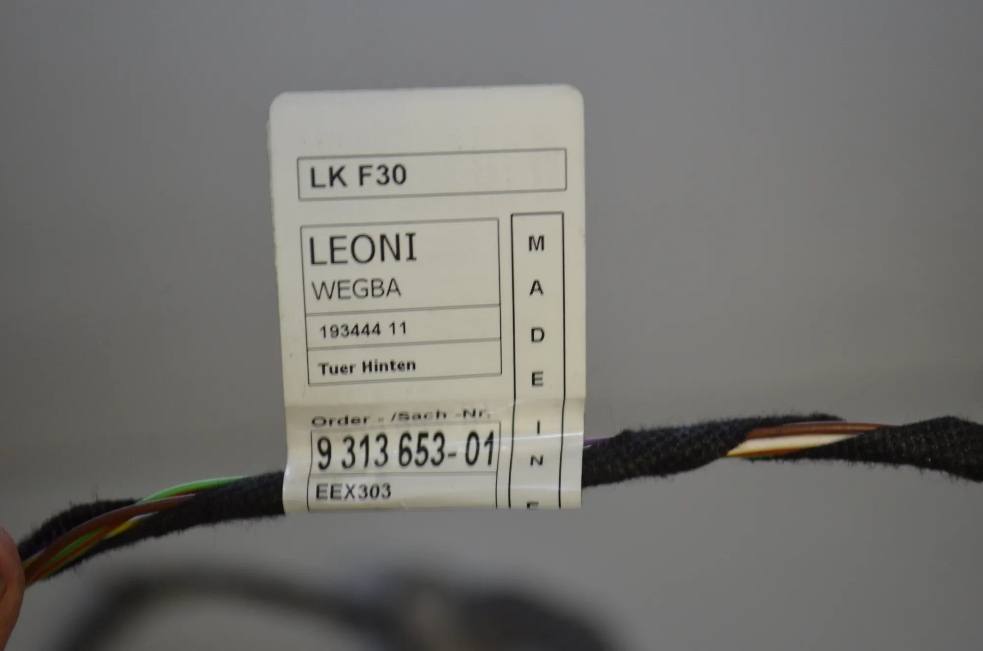 Rear Right Door Wiring – OEM 9313653 · BMW 3 (F30, F80) 330 d 2014 – 5