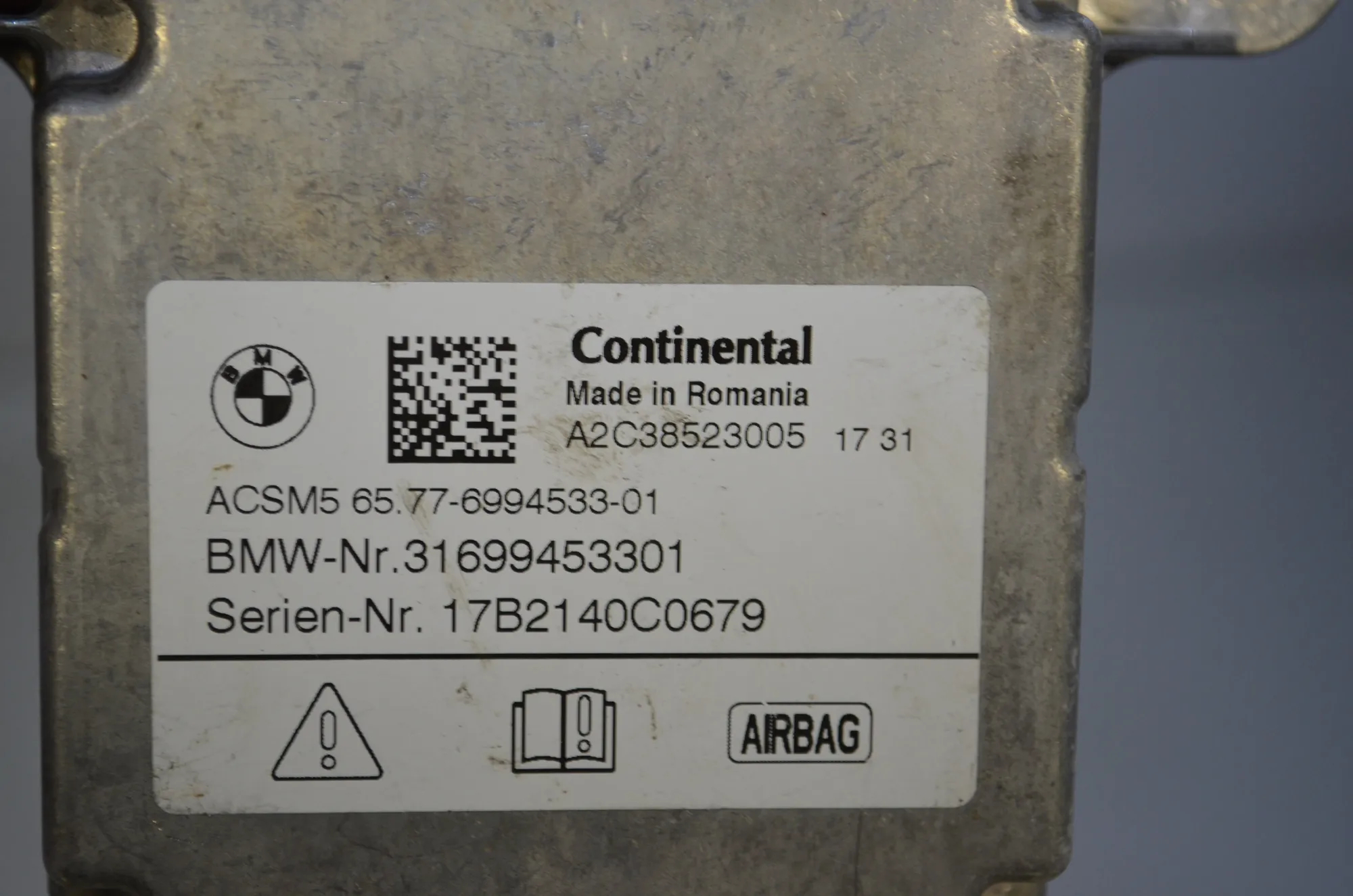 SRS Control Unit – OEM 6994533 · BMW 5 (G30) (2016 - -) M 550 d xDrive 2017 – 4