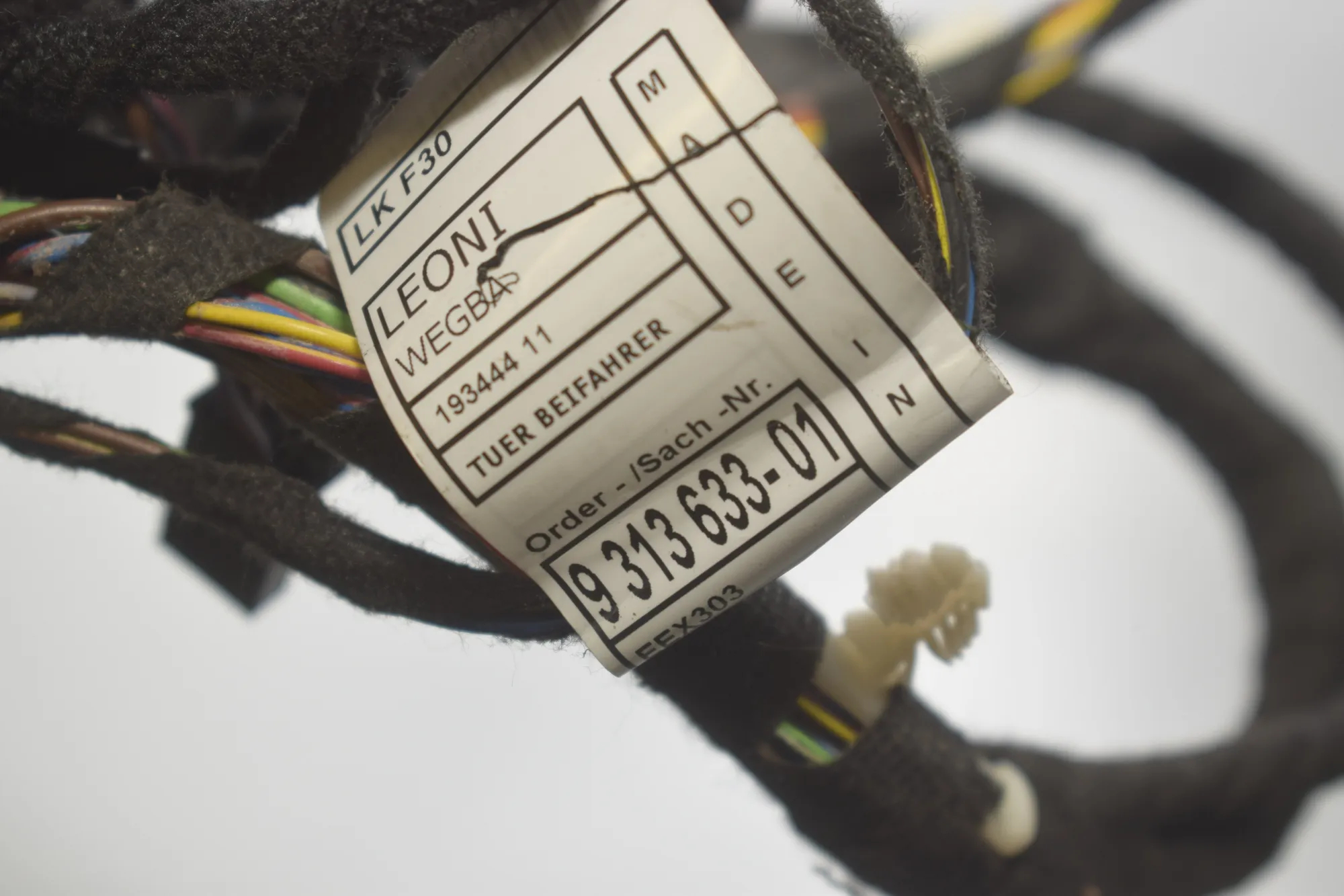 Front Right Door Wiring – OEM 9313633 · BMW 3 Touring (F31) 335 d xDrive 2014 – 4