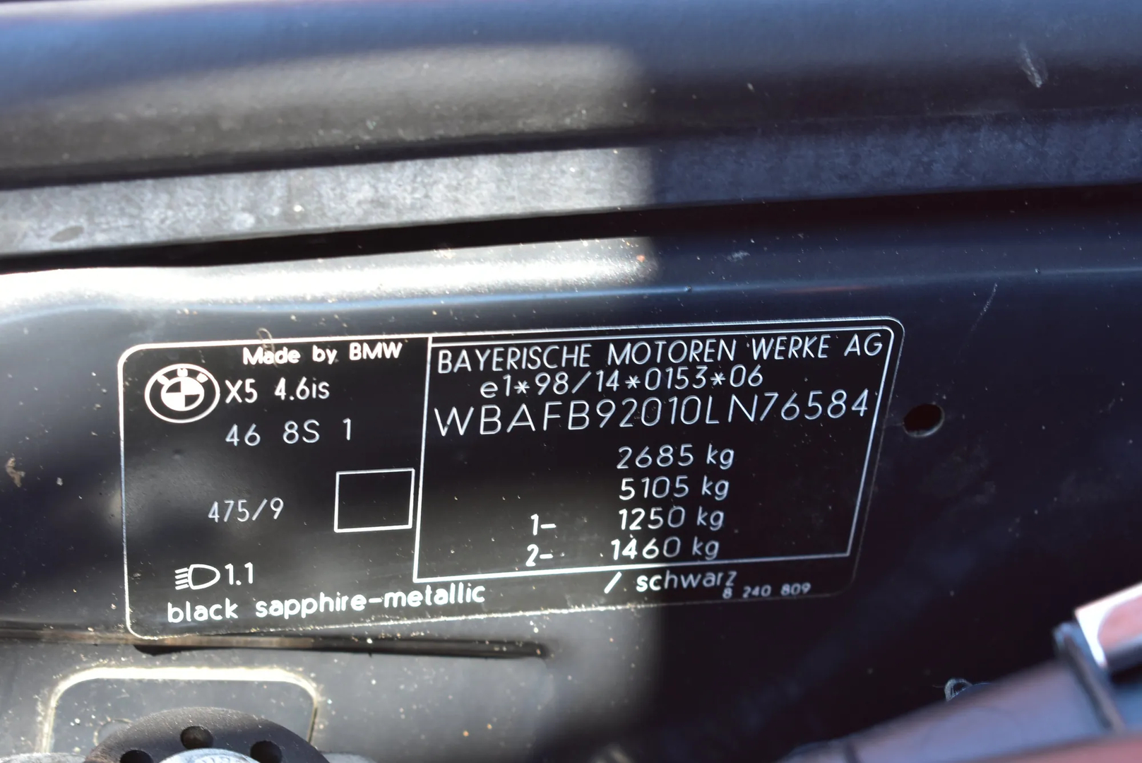 BMW X5 (E53) 4.6 is 2003 – 8